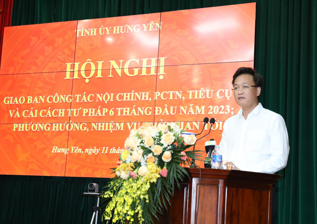 Hội nghị giao ban công tác nội chính, phòng, chống tham nhũng, tiêu cực (PCTN,TC) và cải cách tư pháp (CCTP) 6 tháng đầu năm 2023